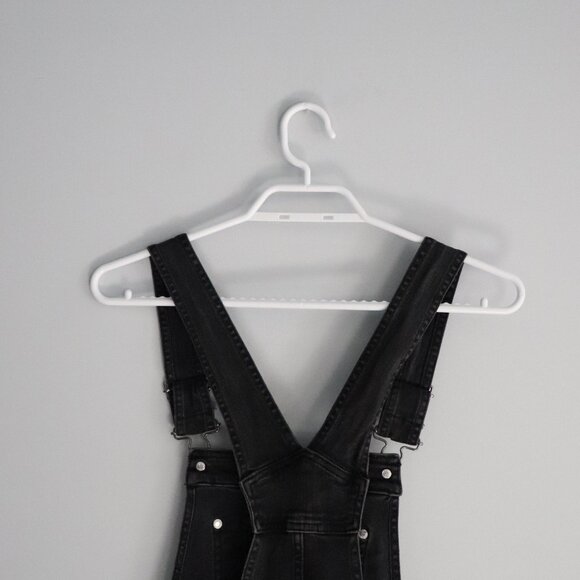 H&M Mama Dark Wash Black Small One Piece Denim Maternity Dungaree Bib Overalls - Picture 7 of 15